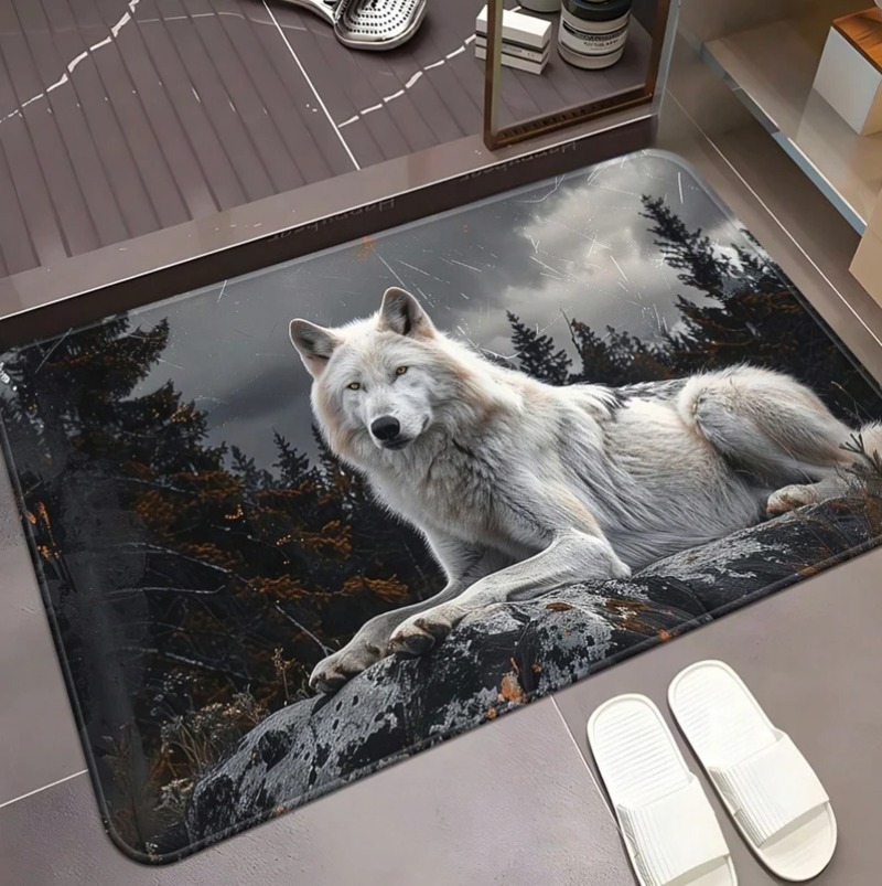 Cool White Wolf Doormat Wildli - đánh giá và giá Puzzle Blank White