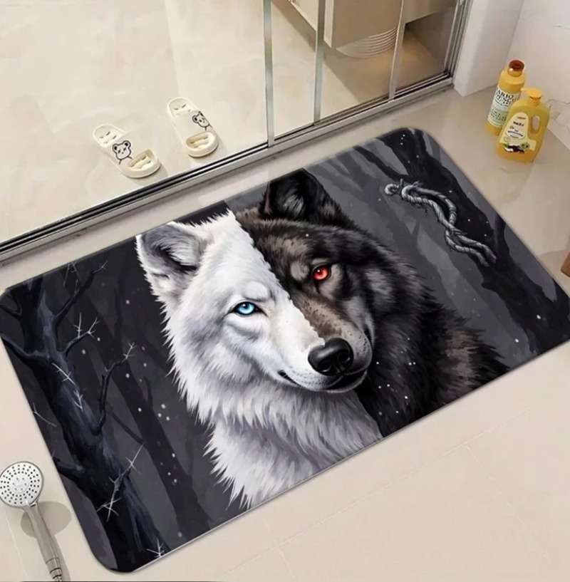 Cool White Wolf Doormat Wildli - đánh giá và giá Puzzle Blank White
