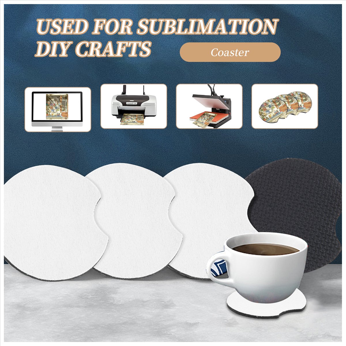 AA83 100 Pcs of Sublimation Bl - đánh giá và giá Coaster Sublimation Blank