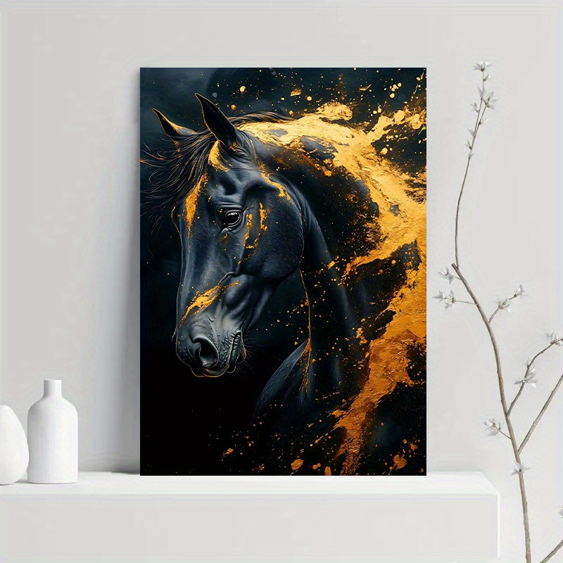 1pc Elegant Black Horse Canvas - đánh giá và giá Canvas Wrap Ready