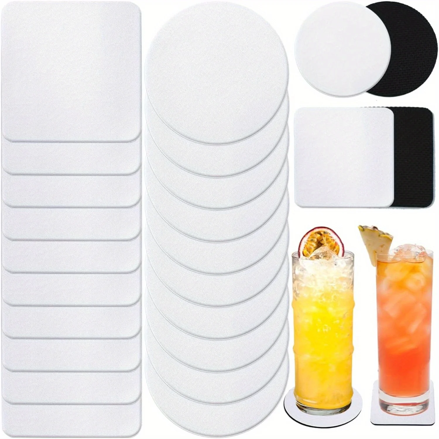 30/50 Pcs Square and Round Sub - đánh giá và giá Coaster Sublimation Blank