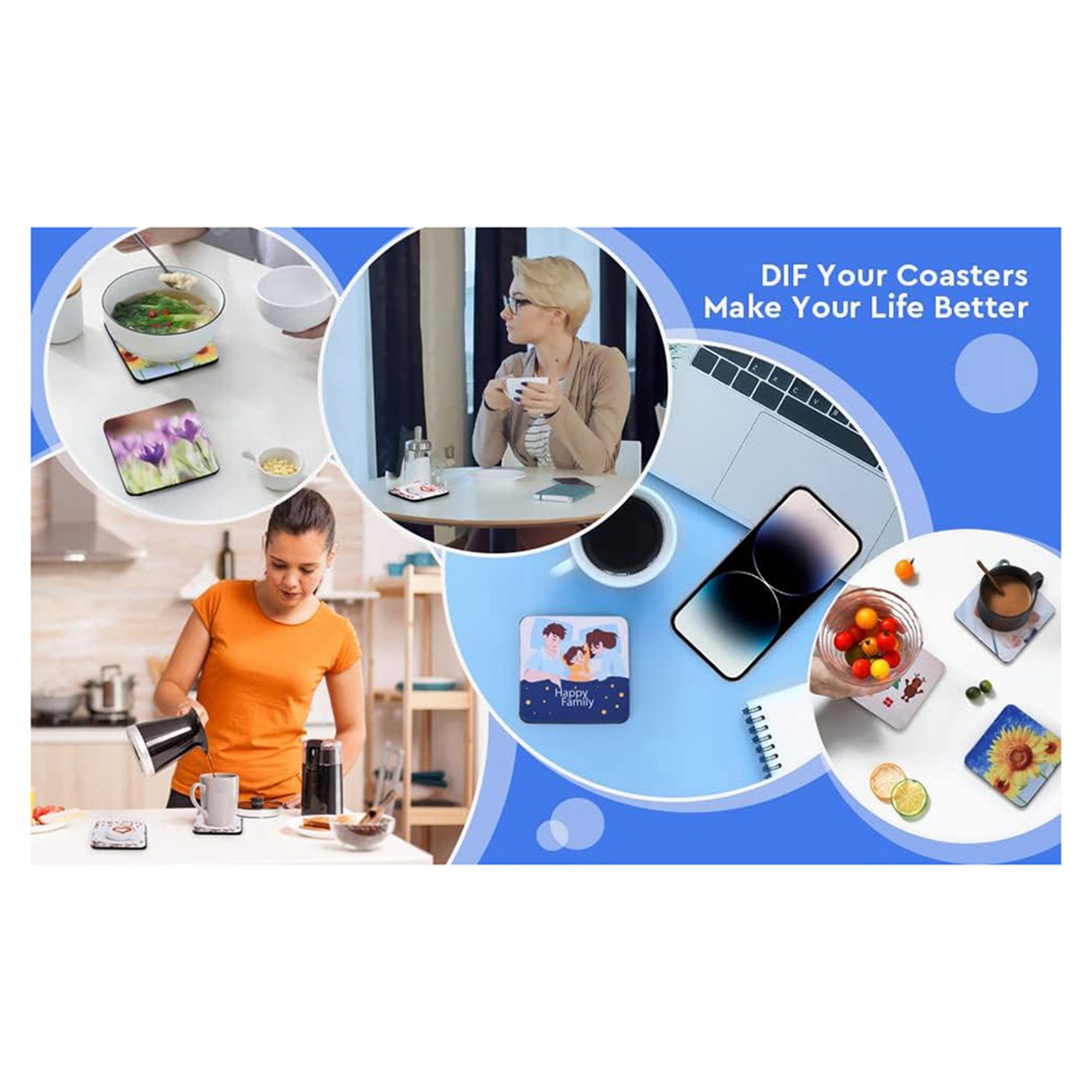 F-F 40PCS Square Sublimation B - đánh giá và giá Coaster Sublimation Blank